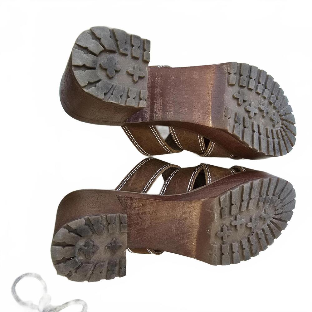 Sibica Stylish Brown Strappy High Heel Sandals - Picture 4 of 4